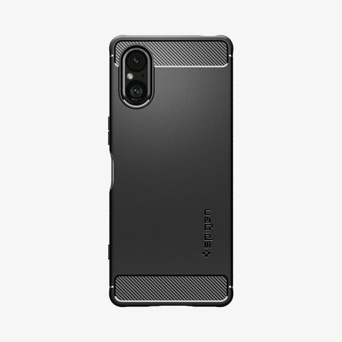 ACS02841 - Sony Xperia 1 III Case Rugged Armor in matte black showing the back